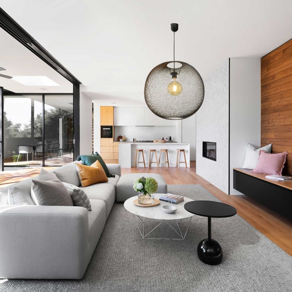 Suspension en métal grillagé noir