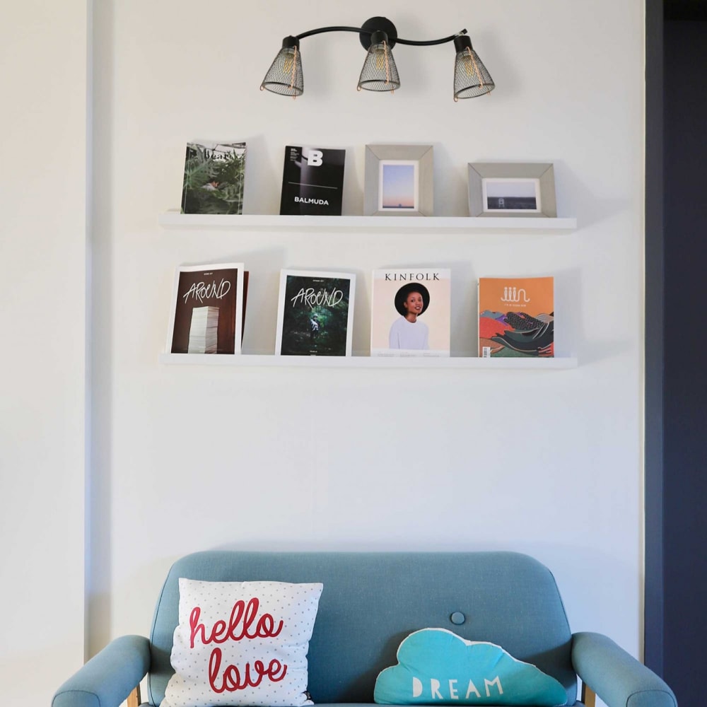 Applique murale 3L en métal grillagé noir et cuivré