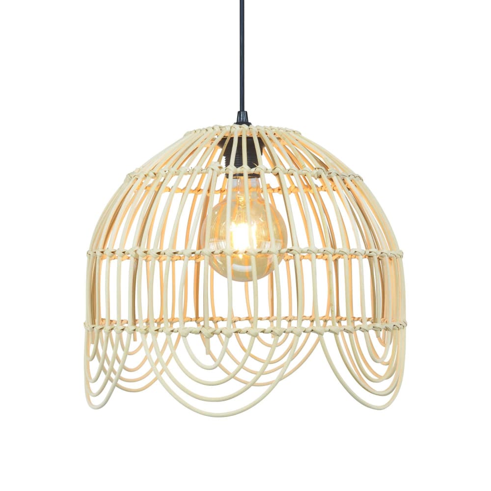 Suspension fleur en rotin naturel — vue 4