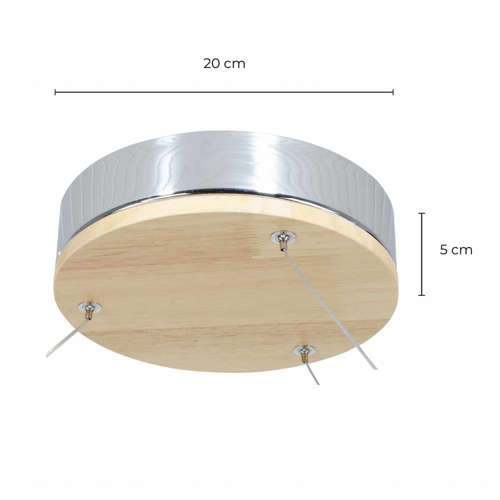 Suspension led 1 anneau d40 en bois naturel — vue 4