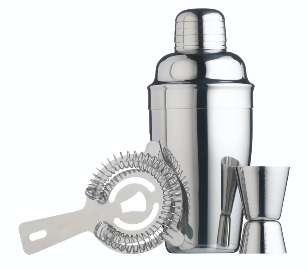 Service de cocktails 3pcs en acier inoxydable argenté