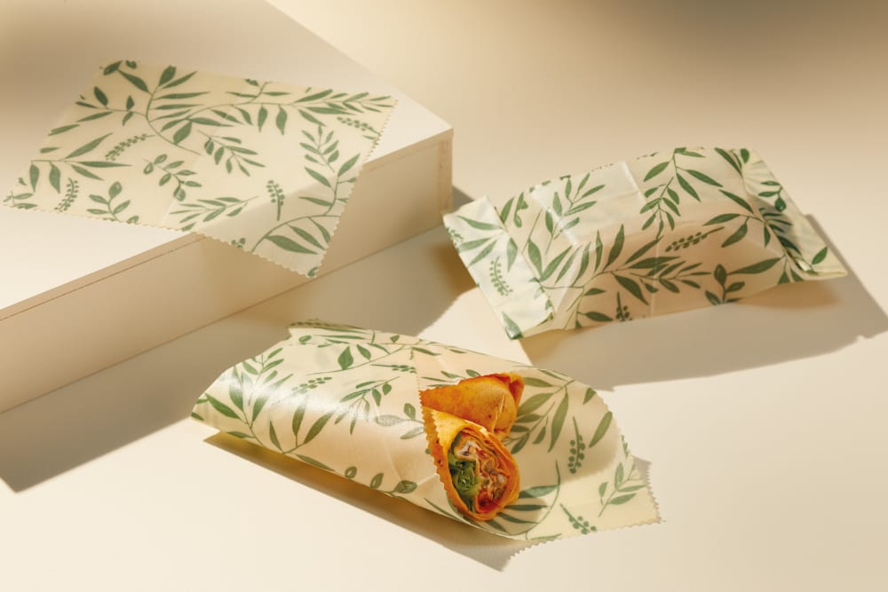 Envoltura de comida vegana de algodón amarillo y verde - Maisons du Monde