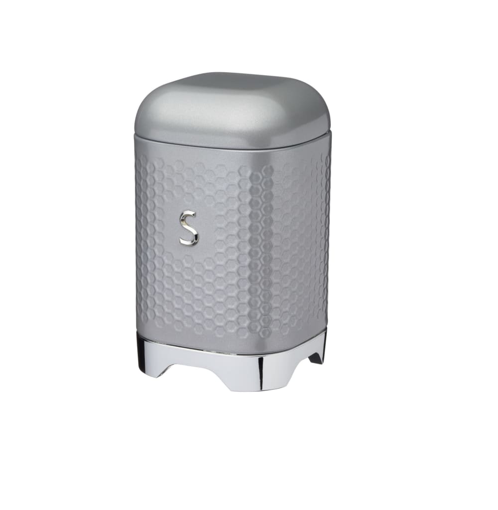Azucarero retro en acero inoxidable gris