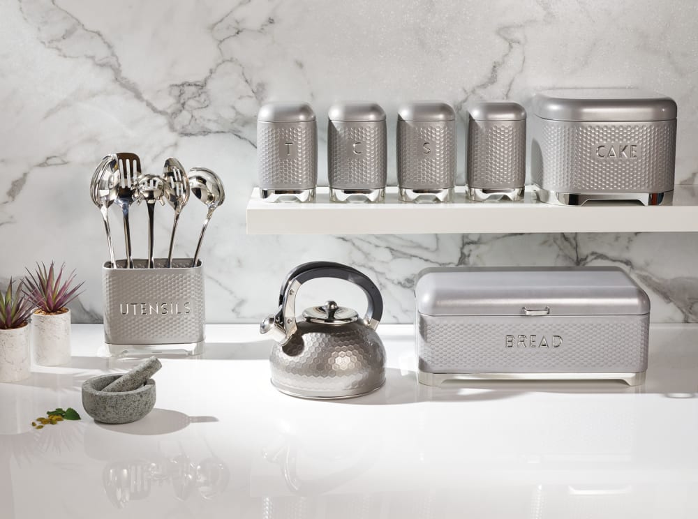 Boîte à sucre rétro en inox gris - Maisons du Monde