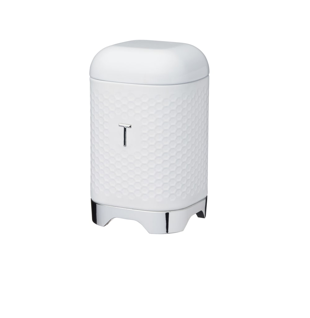 Boîte à thé rétro en inox blanc