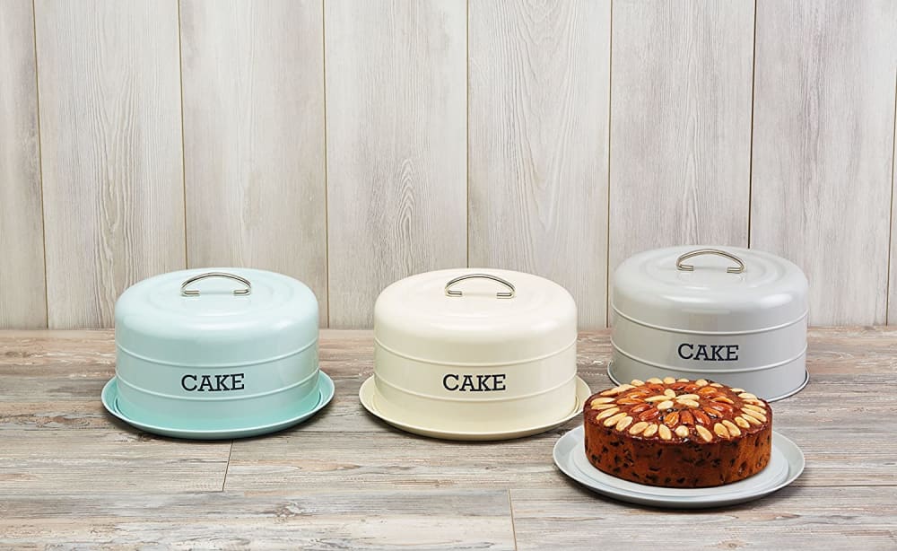 Caja hermética vintage para tartas en acero al carbono color crema - Maisons du Monde