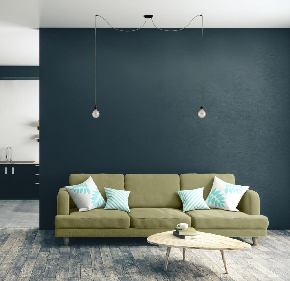 Suspension corde 2 cordons tissés lin français kaki 2.5m - Maisons du Monde