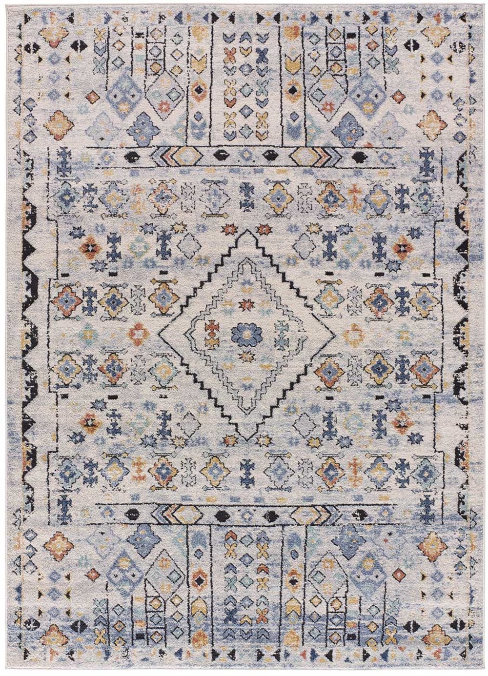 Tapis ethnique beige/bleu/multicolore 120x170 cm