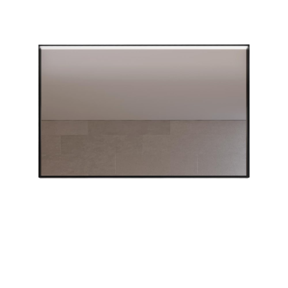 Specchio rettangolare da parete con LED e cornice nera 85x75x5.5 cm - Modello Contemporaneo - Nero - Alluminio
