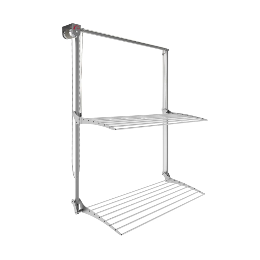 Stendino da parete saliscendi grigio 152x52x137 cm - Grigio - Alluminio