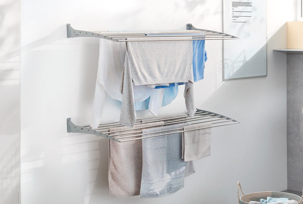 2x Stendibiancheria da parete grigio 100x57x50 cm - Foxydry