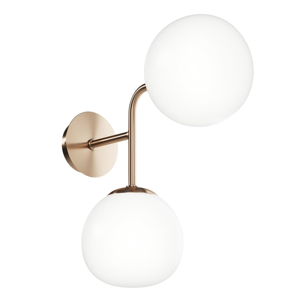 Aplique pared 2 luces estructura de metal latón y esferas de vidrio - Maisons du Monde