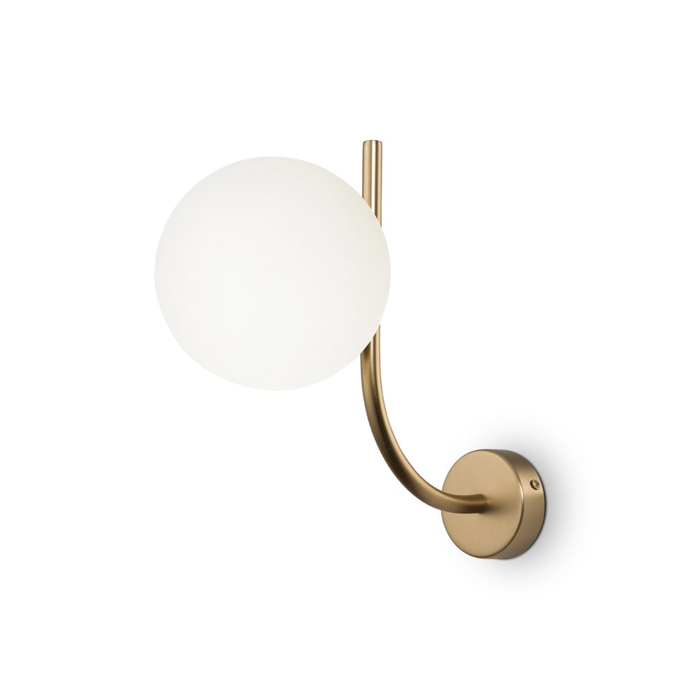 Applique Rendez-Vous In Metallo Ottone 1 Luce E Diffusore Bianco
