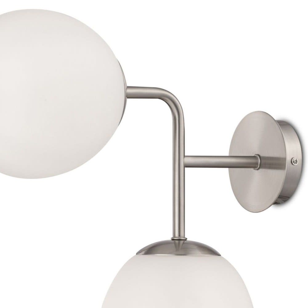 Applique 2 lumières avec structure en métal nickel et sphères en verre - Maisons du Monde