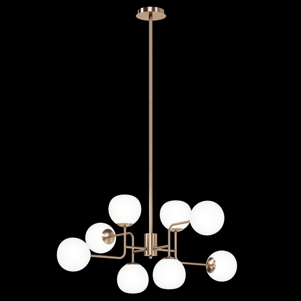 Lampadario Sospensione Erich In Metallo Oro Rosa 8 LuciBianchi -