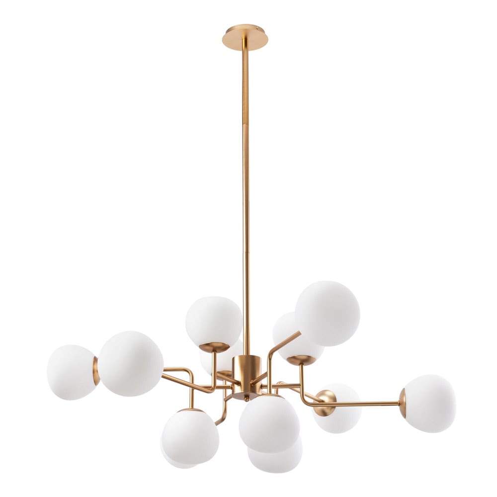 Lampadario Sospensione Erich In Metallo Oro Rosa 12 LuciBianchi -