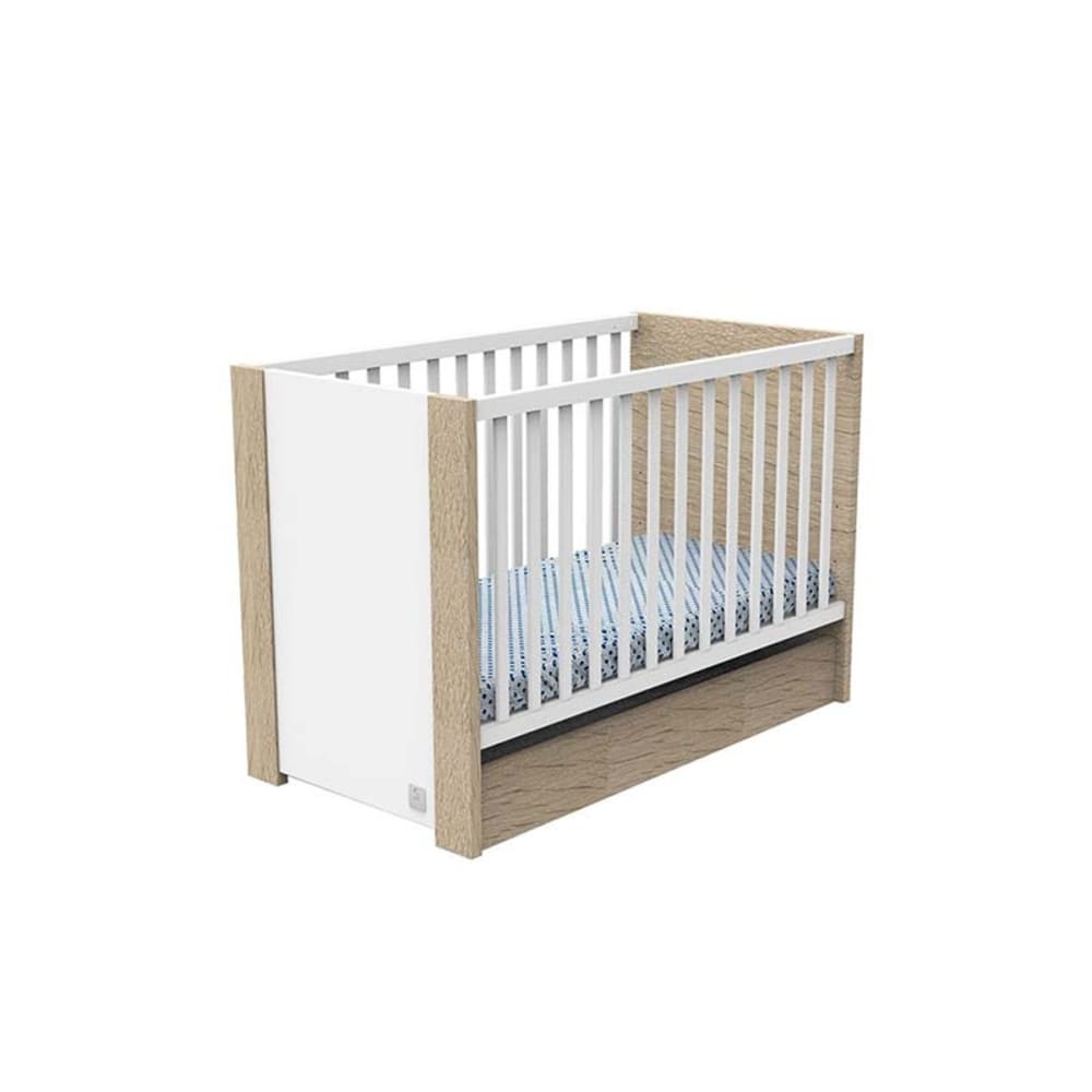 Lit 60 x 120 cm chêne / blanc - Maisons du Monde