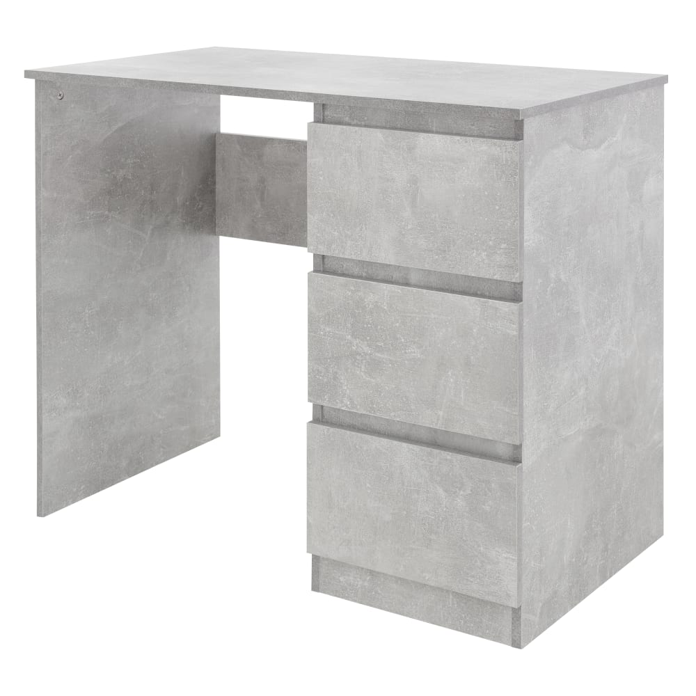Escritorio con tres cajones 90x76x50 cm Madera gris