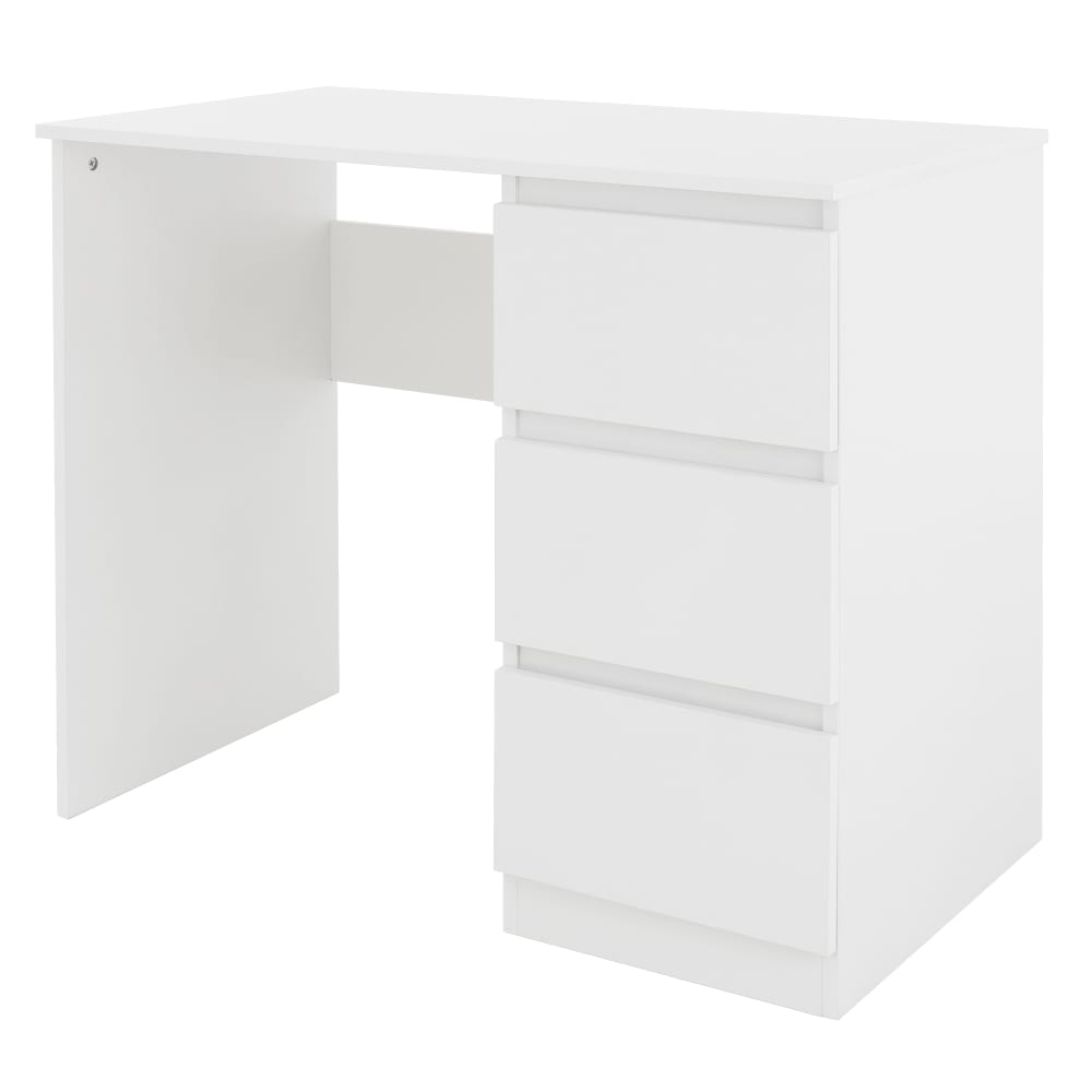 Escritorio con tres cajones 90x76x50 cm Blanco Madera