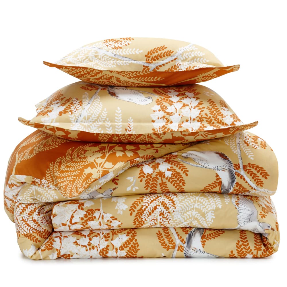 Housse de couette en coton jaune 240x220cm