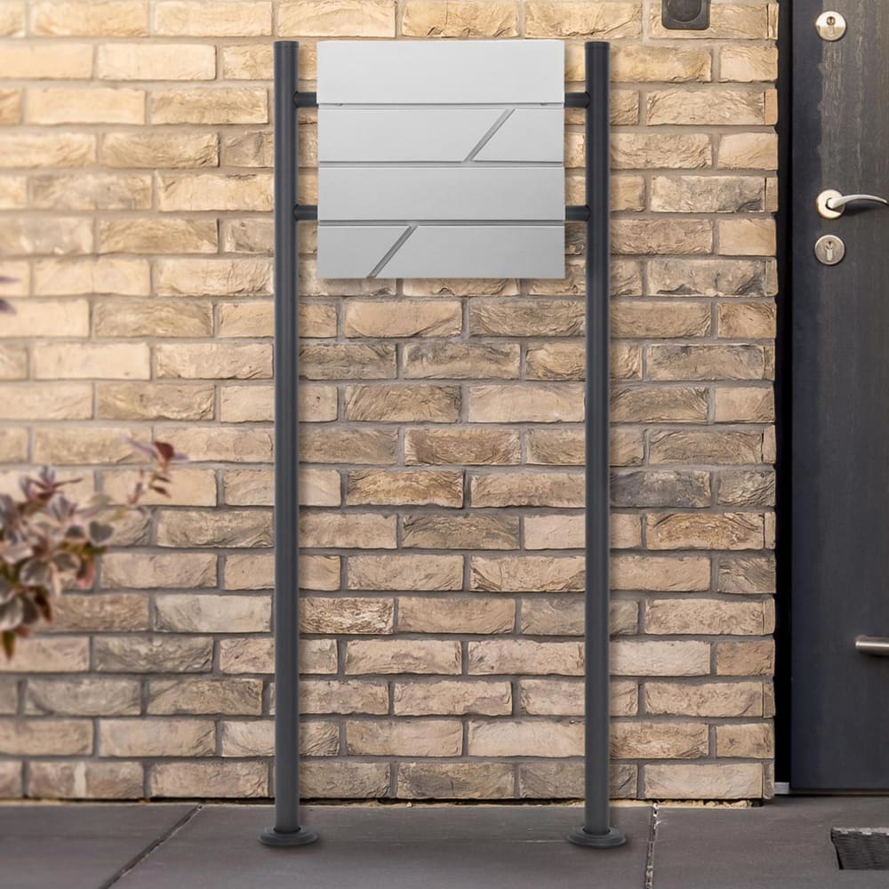 Buzón, gris claro, 37x11x37 cm, de acero inoxidable - Maisons du Monde