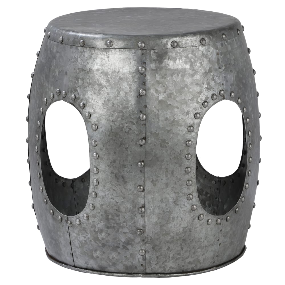 Tavolino Vantaa rotondo 38x43cm argento pezzo unico realizzato a mano - Argentato - Metallo