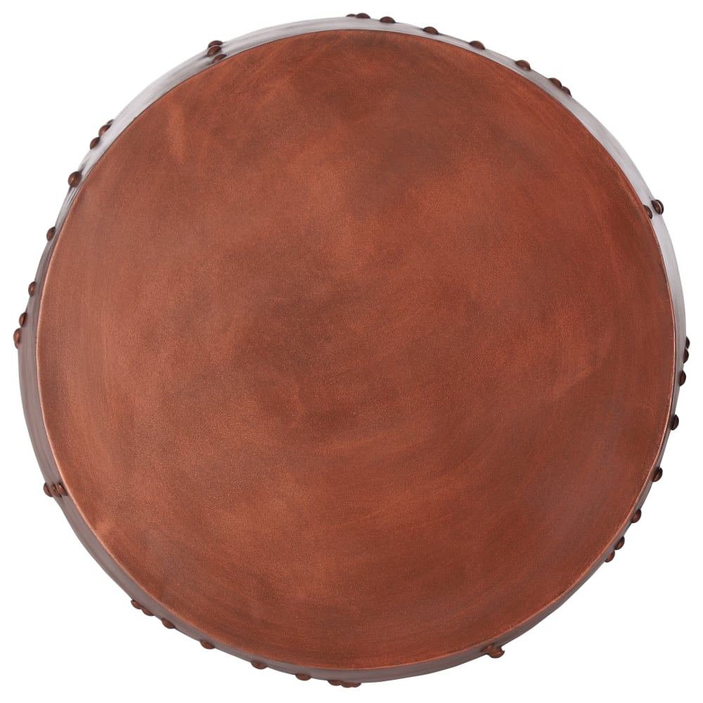 Mesa auxiliar lateral ø38x43 cm redonda cobre de metal con remaches - Maisons du Monde