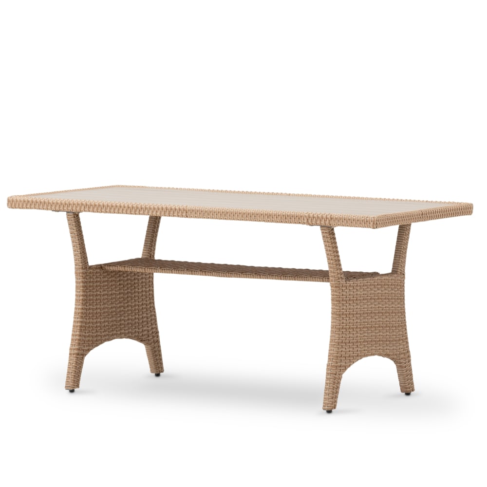 Defora Home Gartentisch aus synthetischem Rattan und Polywood Braun Pvc - Polyvinlychlorid