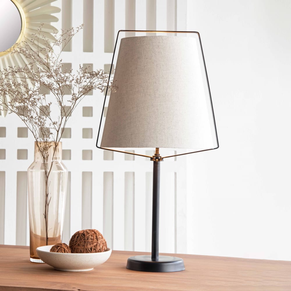 Lampe à poser design avec abat-jour en lin — vue 3
