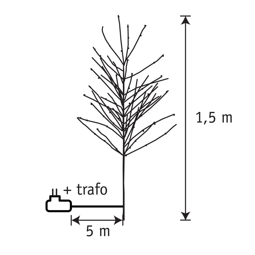 Árbol iluminado blanco cálido h150xb15xl15cm - Maisons du Monde
