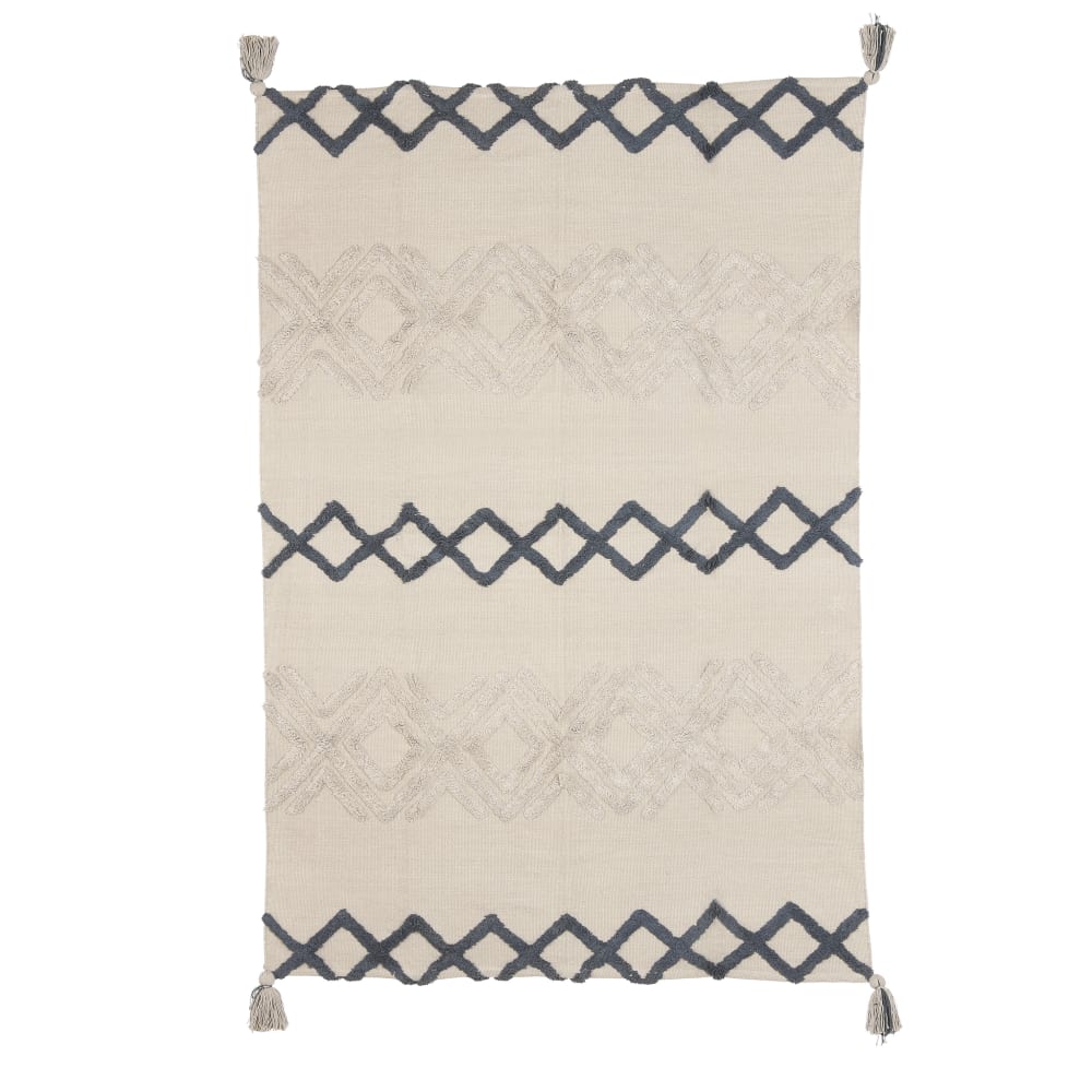 In The Mood Tapis en coton gris 180x120 style contemporain Gris Coton - 180x1x120cm