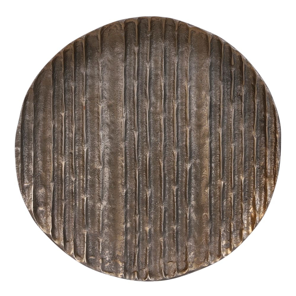 Assiette décorative doré aluminium h1xl27xl27cm