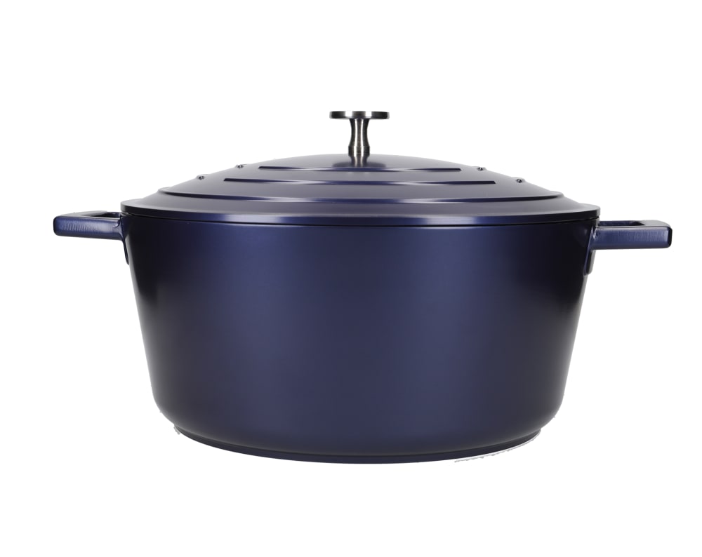 Cocotte 5L en fonte d'aluminium bleu 37 x 28.9 x 19.5
