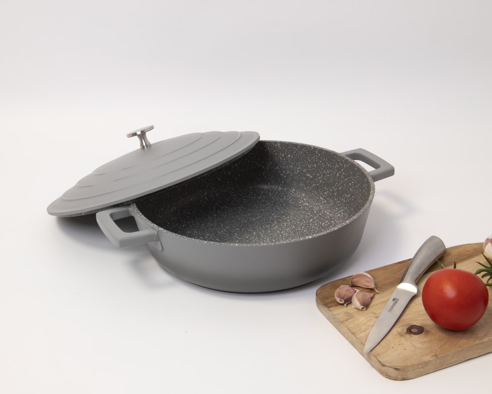 Cocotte 4L en fonte d'aluminium gris  37 x 29 x 13
