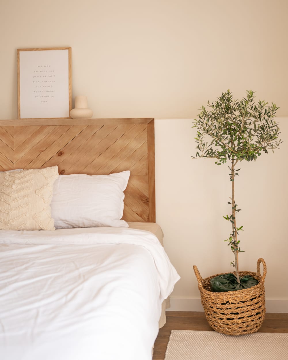 Tête de lit en bois de pin ethnique vieilli 165x80cm