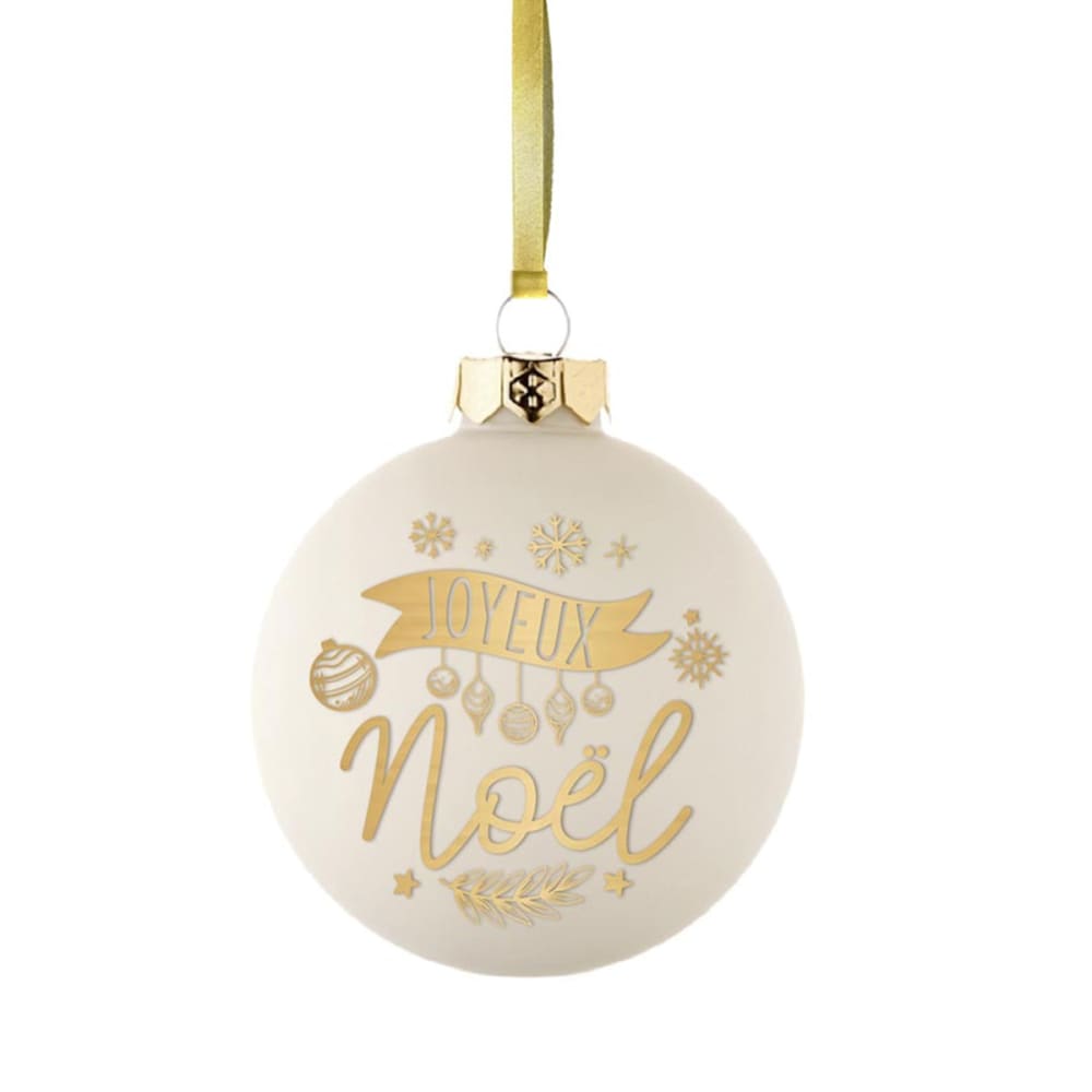 CBKREATION Boule de Noël "Joyeux Noël" Verre Dimensions : 8 x 8 cm