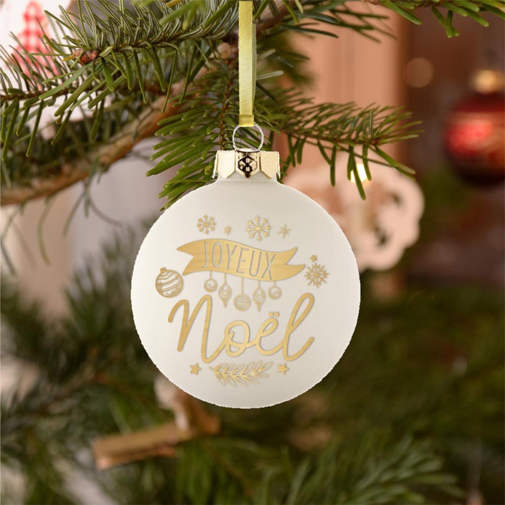 Décoration de sapin à suspendre blanche joyeux noël - Maisons du Monde