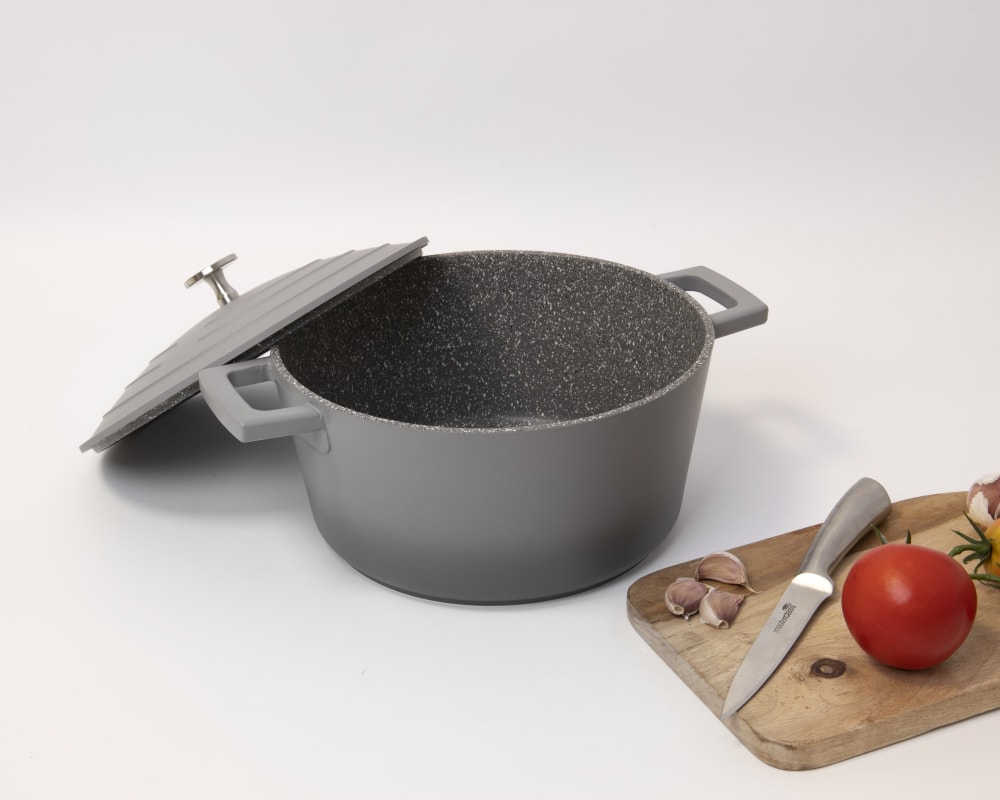 Cocotte 4L en fonte d'aluminium  gris 33 x 24.8 x 17.5