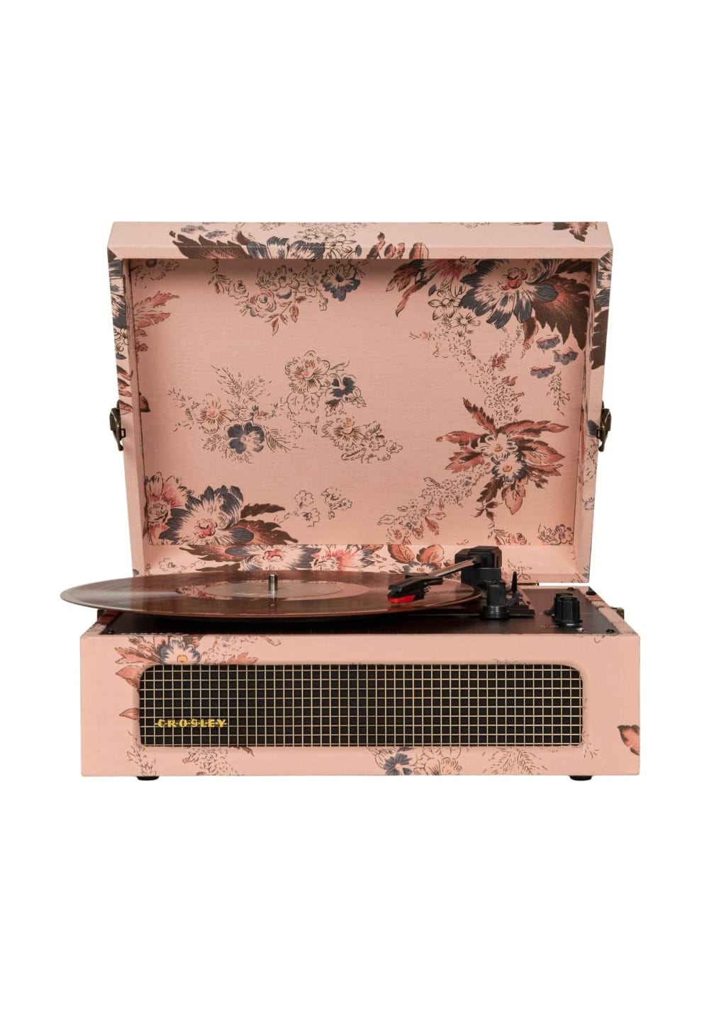 Crosley Tragbarer Plattenspieler mit Bluetooth Blumen Mehrfarbig Holz