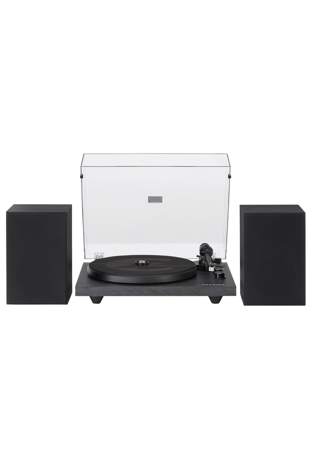 Crosley Plattenspieler mit Lautsprechern und Bluetooth in Schwarz Schwarz Holz