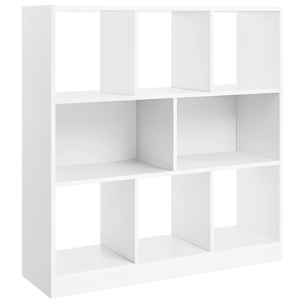 Bibliothèque blanche 8 cases de rangement ouvertes - L97,5 x H100 cm