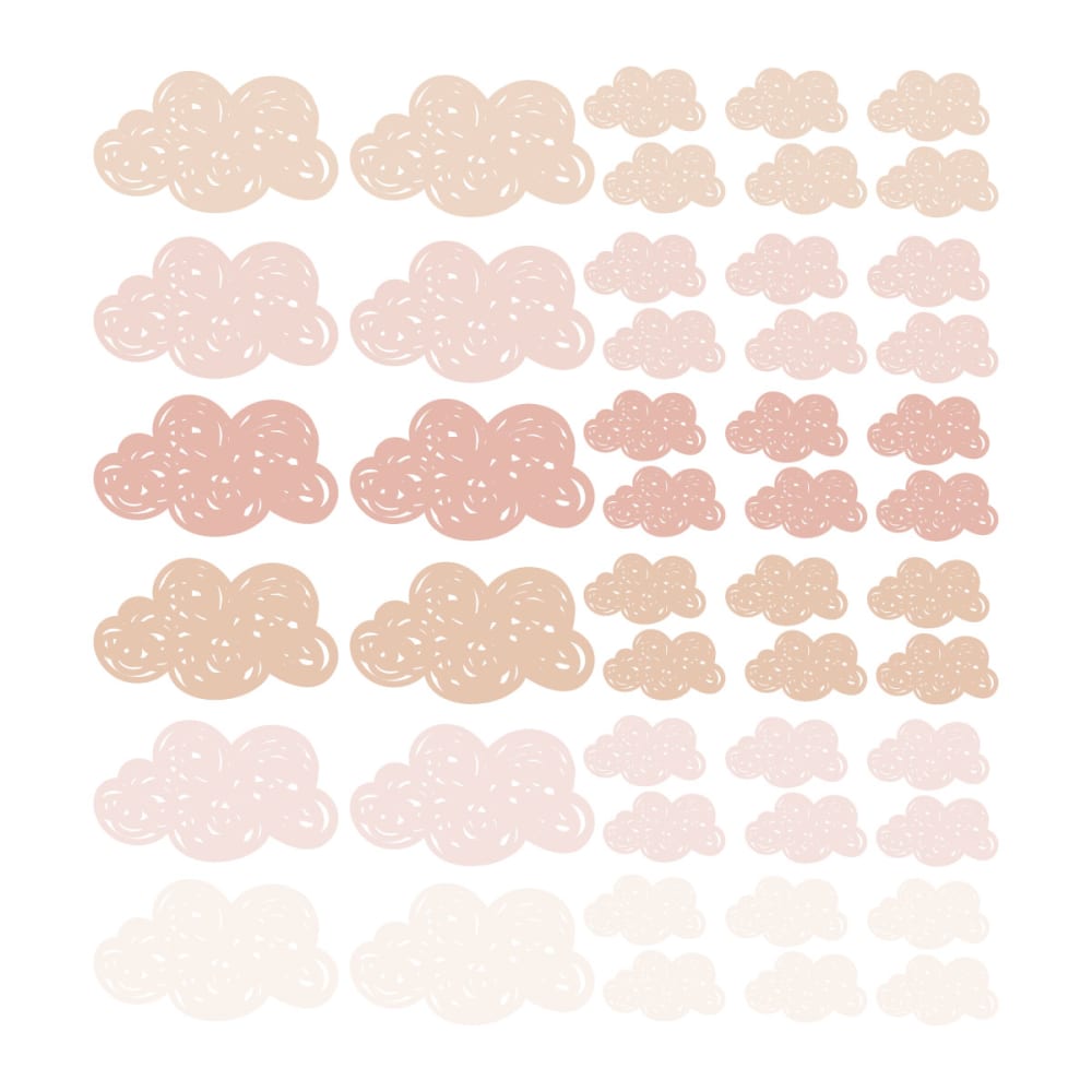 Vinilos decorativos adhesivos nubes pequeñas rosa y beige