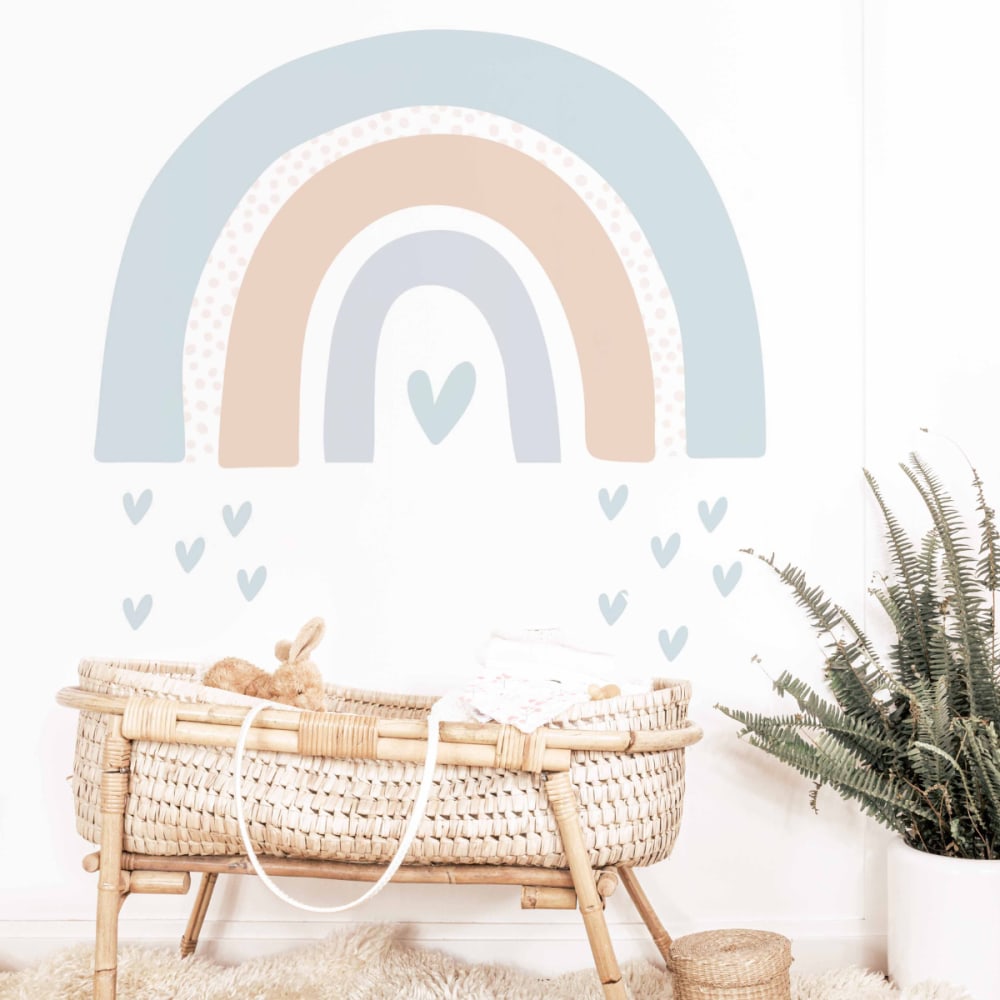 Stickers muraux en vinyle arc en ciel bleu at beige - Maisons du Monde