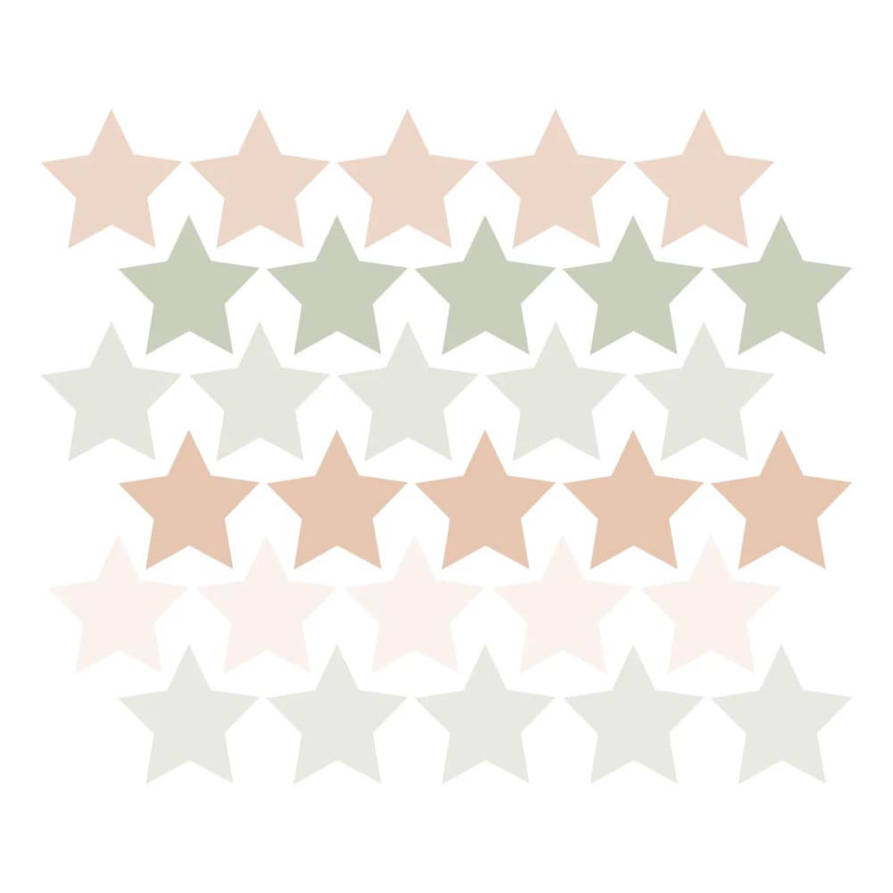 Decochic Selbstklebende Vinylaufkleber mit Sternen, grün und beige Pva - Polyvinylacetat Kinder