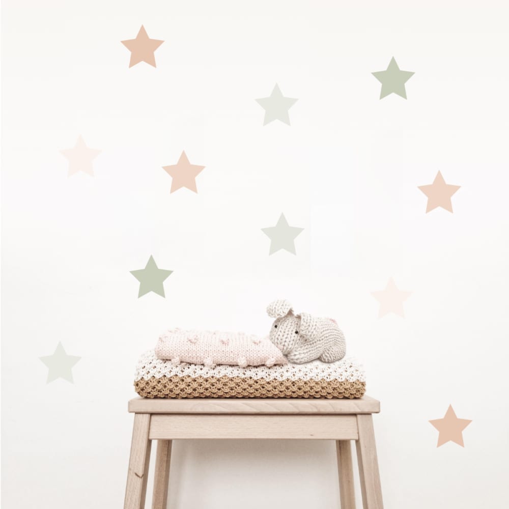 Vinilos decorativos adhesivos estrellas verde y beige - Maisons du Monde