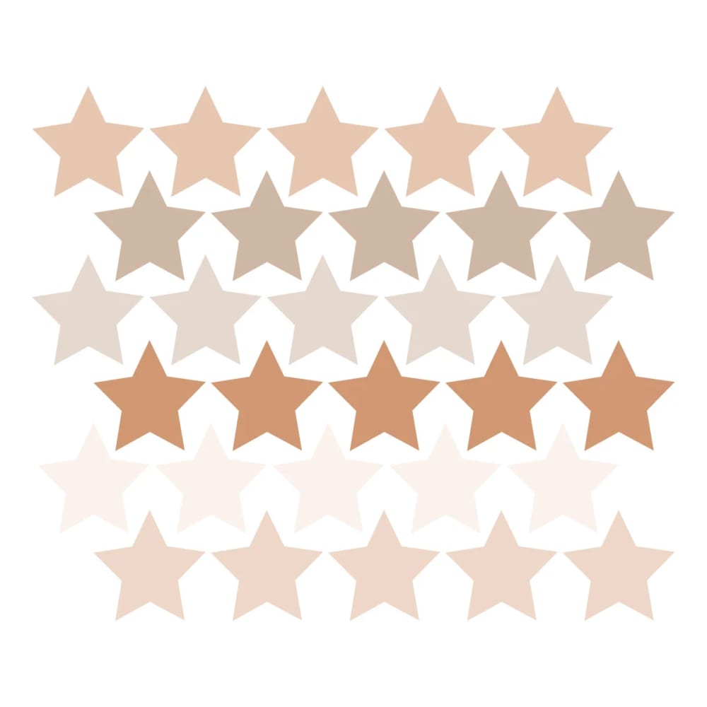 Vinilos decorativos adhesivos estrellas marrón y beige