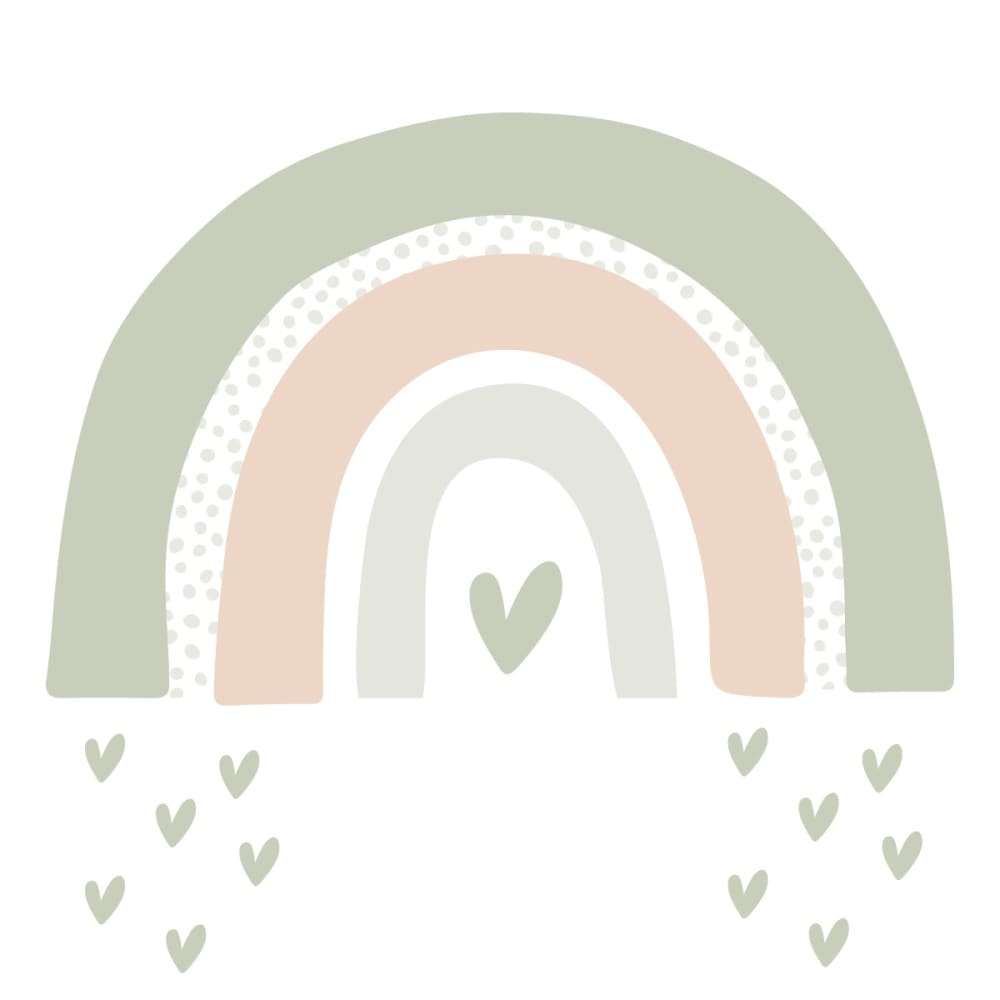Vinilos decorativos adhesivos arco iris verde y beige