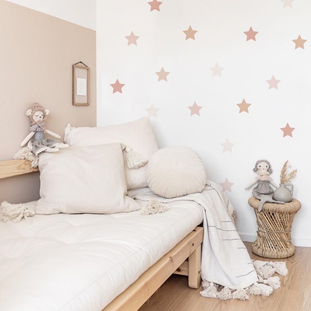 Vinilos decorativos adhesivos estrellas rosa y beige - Maisons du Monde
