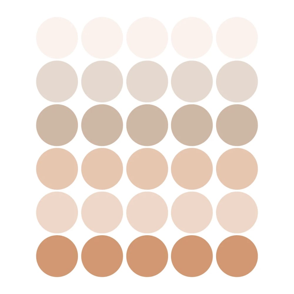 Decochic Stickers mureaux en vinyle rondes marron et beige Marron Pva - Polyacétate De Vinyle - 21x30x0cm