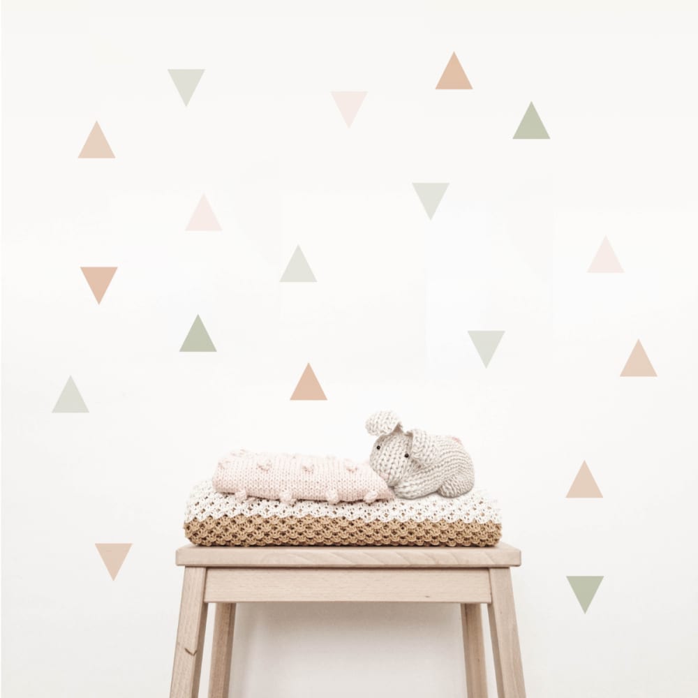 Selbstklebende Vinylaufkleber mit Dreiecksmuster, grün und beige